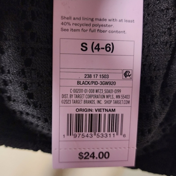 Wild Fable Bikini Top Womens S Black Triangle Crochet NEW - Picture 7 of 7